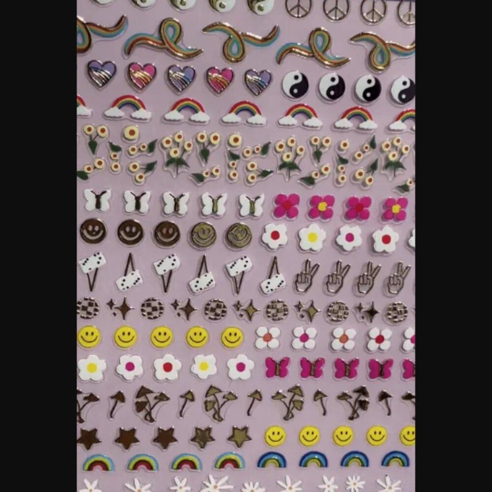 🔥3/$30 NIP Deco Miami Beauty Stay Groovy Nail Art Stickers Full Size Sheet - Picture 6 of 6